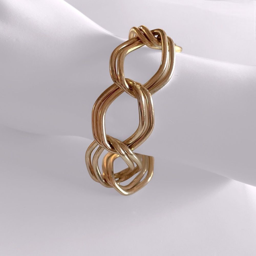 Gold Chunky Double Chain Link Bracelet